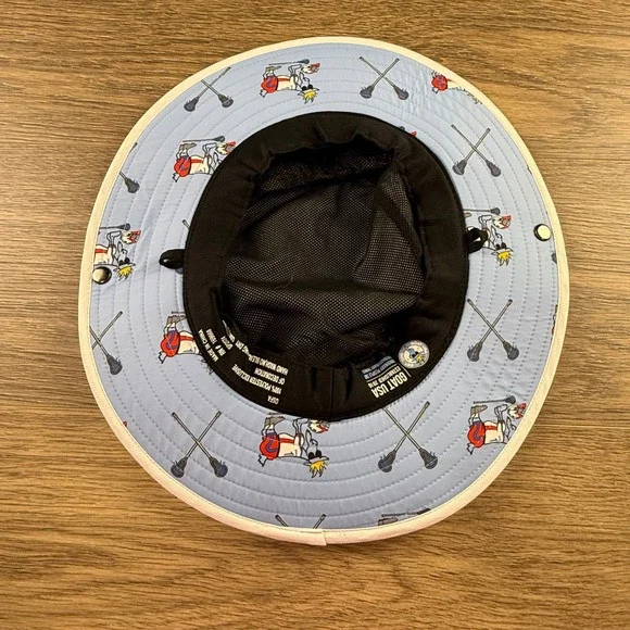 GOAT USA Men's Lacrosse Bucket Hat White Wide Brim NWT Outdoors SUn Protection - Picture 2 of 8